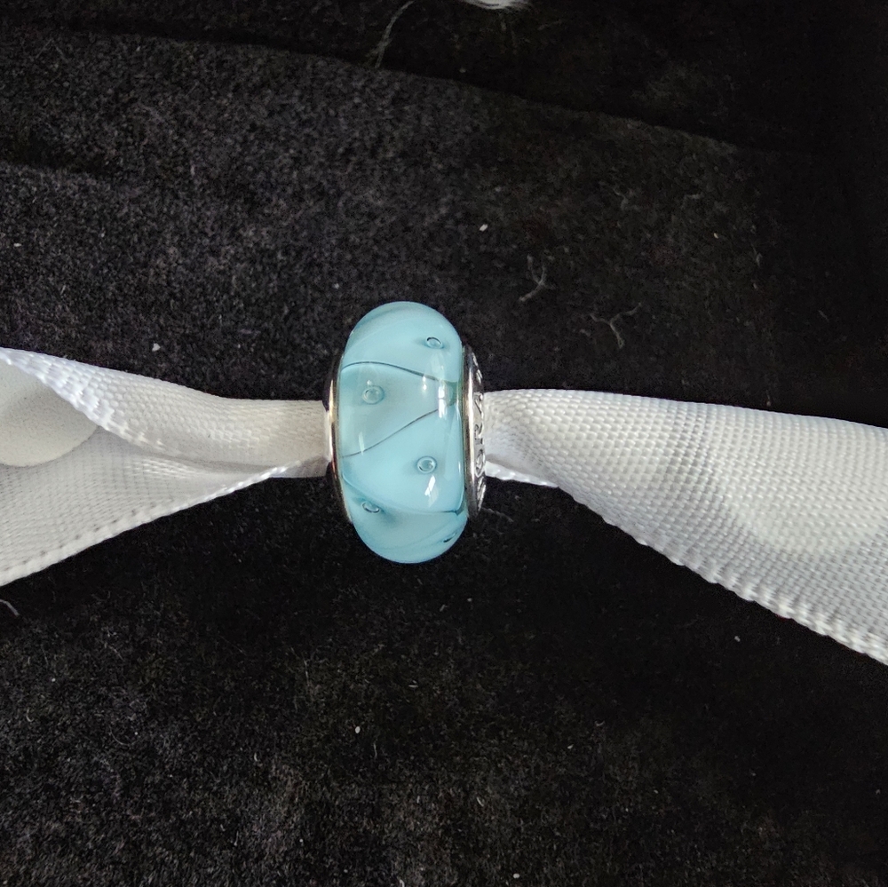 Pandora Retired Blue Glass Charm Bead